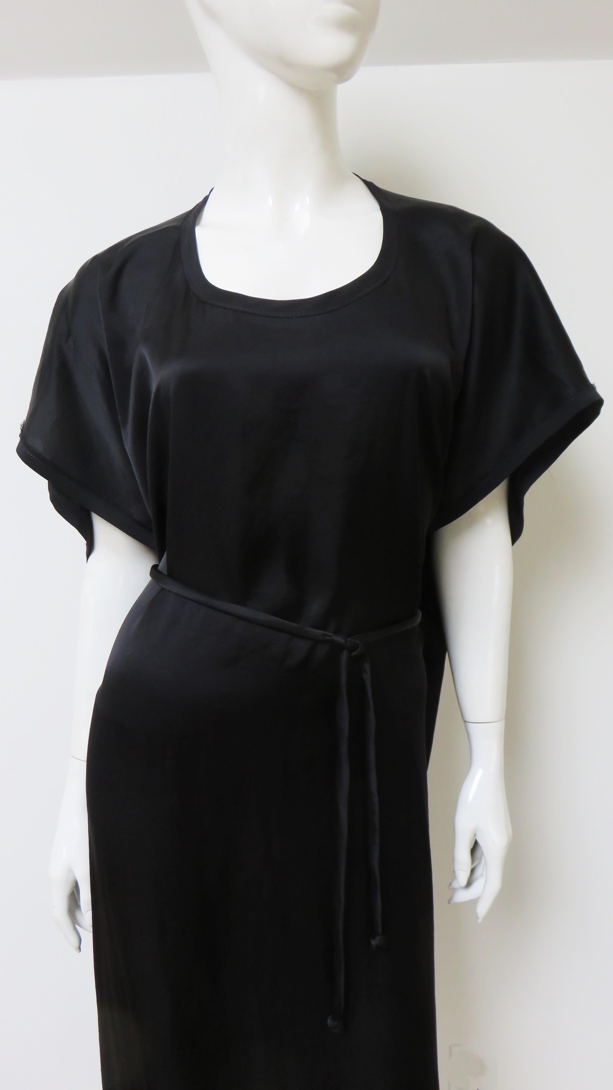 Black Lanvin S/S 2006 Silk Dress with Back Drape