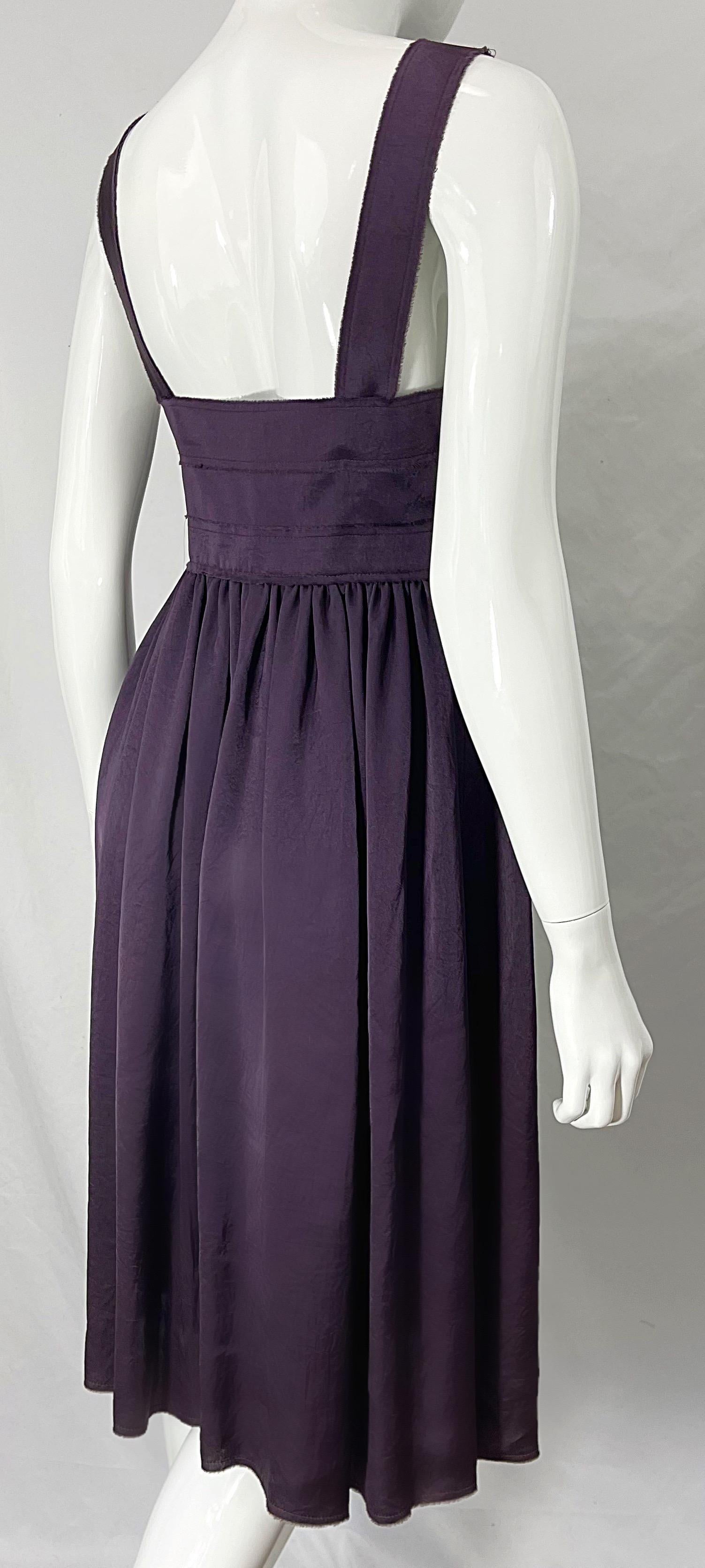 Lanvin S/S 2007 Alber Elbaz Größe 38 Lila Strassbesetztes Kleid mit Empire-Taille Kleid im Angebot 5