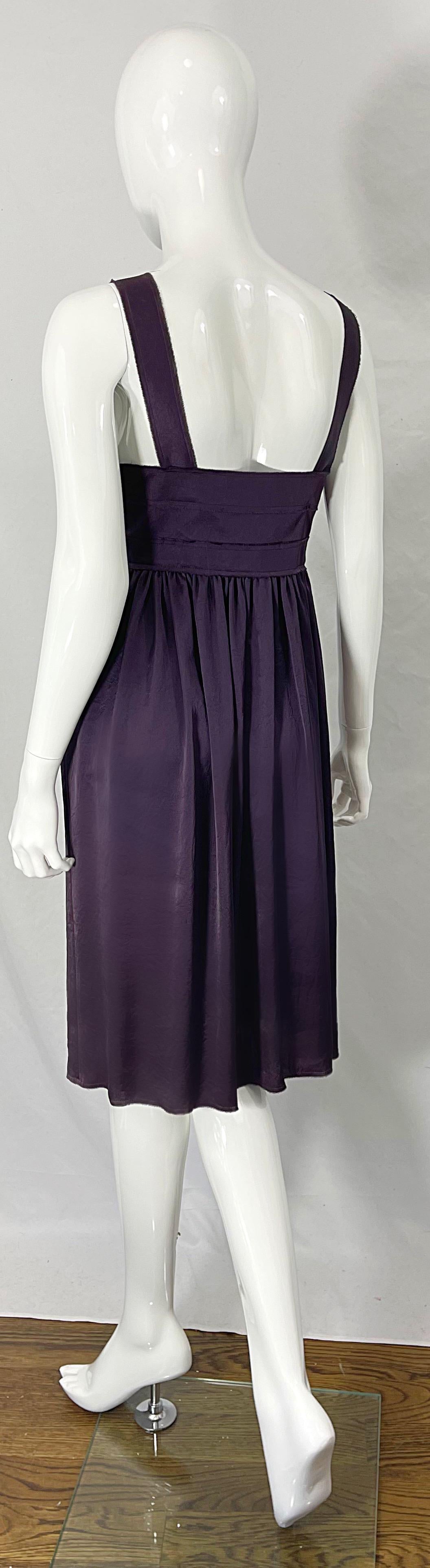 Lanvin P/E 2007 Alber Elbaz Sz 38 Abito Vita Impero incrostato di strass viola in vendita 8