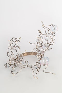 Lanvin Set of Necklace and Earrings in Silver Metal and Transparent Balls