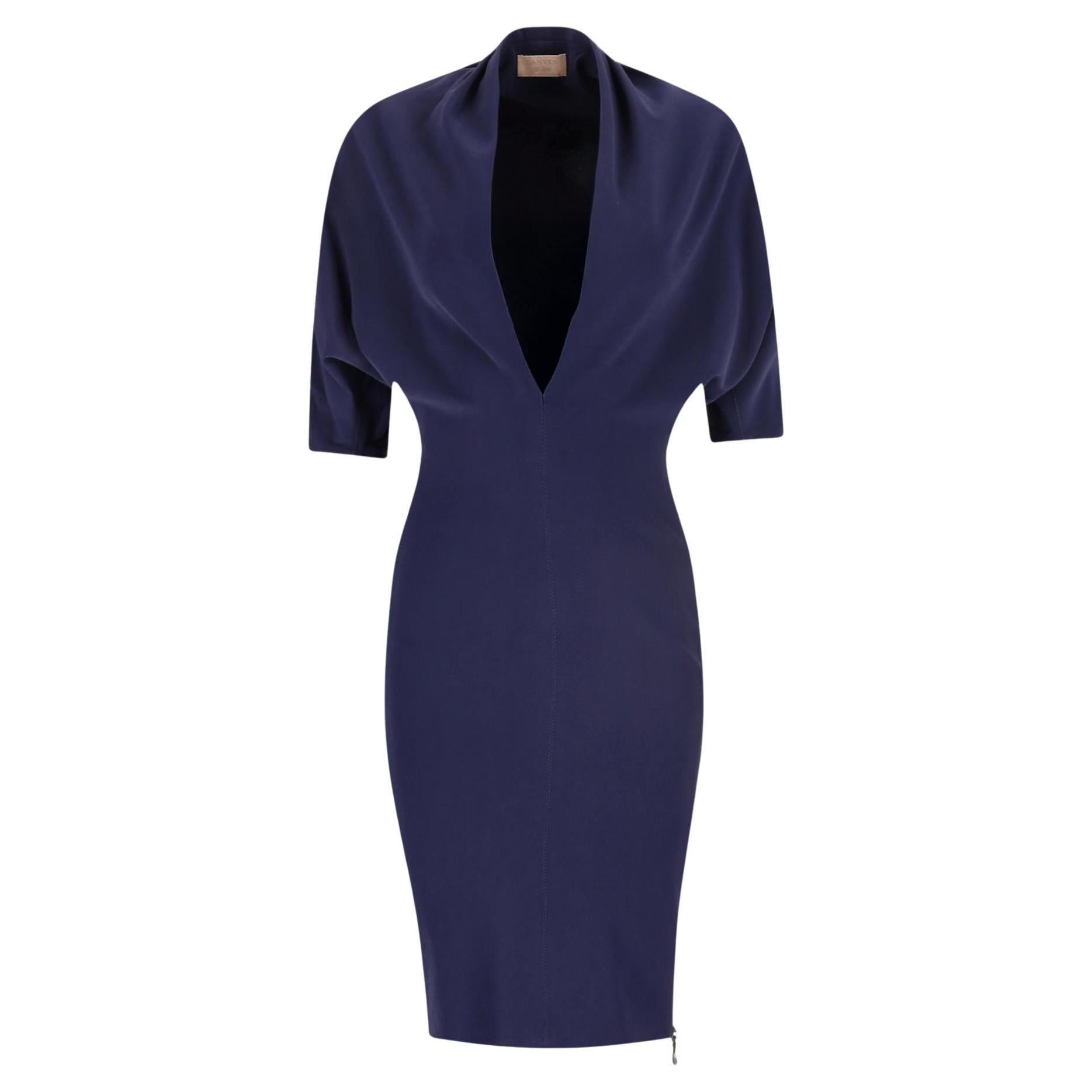 Lanvin Sheath Dress With A Deep V-Neck