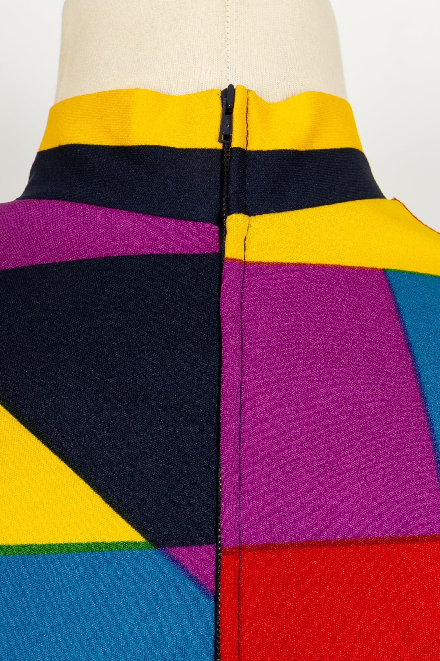 Lanvin Short Dress in Multicolored Jersey For Sale 1