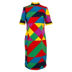 Vintage Lanvin Short Dress in Multicolored Jersey