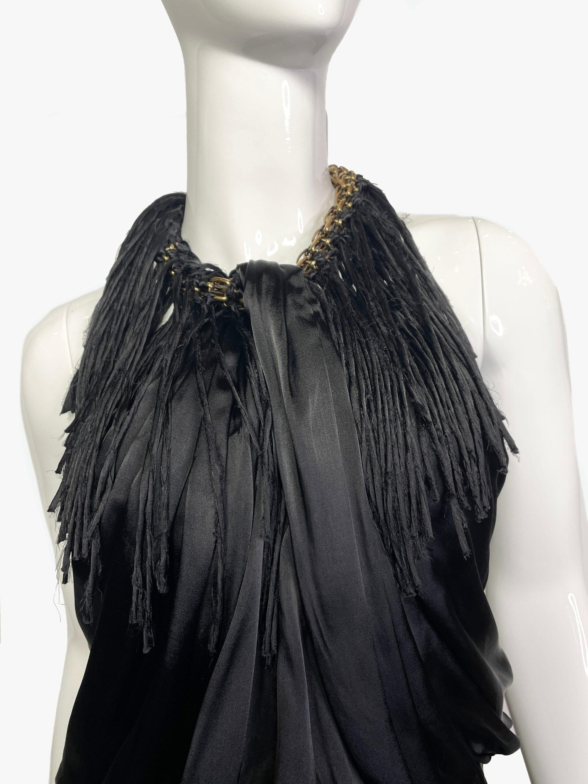 Lanvin Silk Black Evening Greek Style Dress by Alber Elbaz, 2011s In Good Condition In New York, NY
