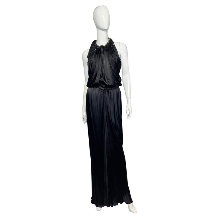 Lanvin Schwarzes Abendkleid aus Seide im griechischen Stil von Alber Elbaz,  2011er Jahre im Angebot bei 1stDibs