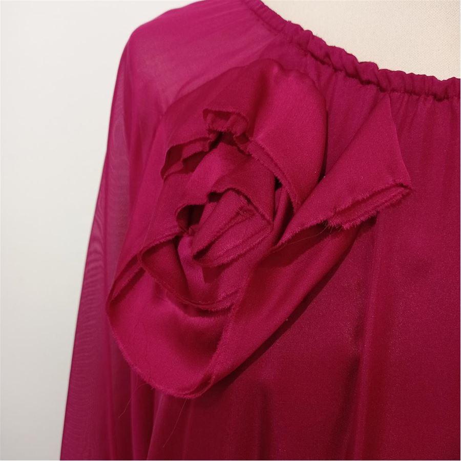 Red Lanvin Silk Blouse Size M For Sale