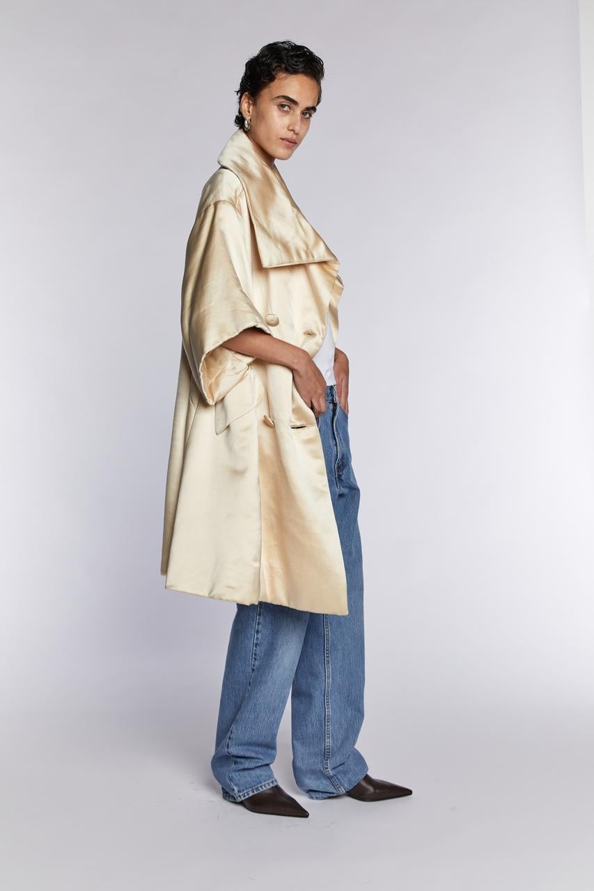 Lanvin Silk Satin Opera Coat 1960s For Sale 6