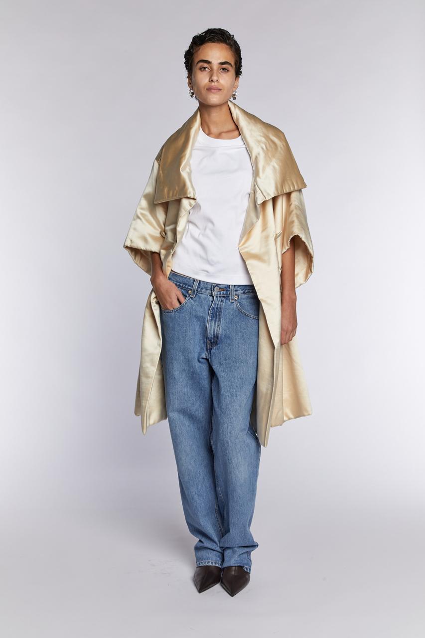 Lanvin Silk Satin Opera Coat 1960s For Sale 7