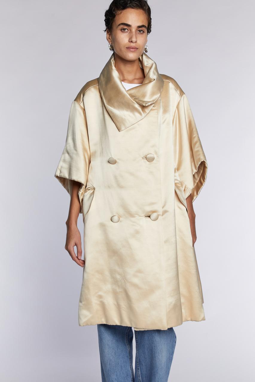 Lanvin Silk Satin Opera Coat 1960s For Sale 3