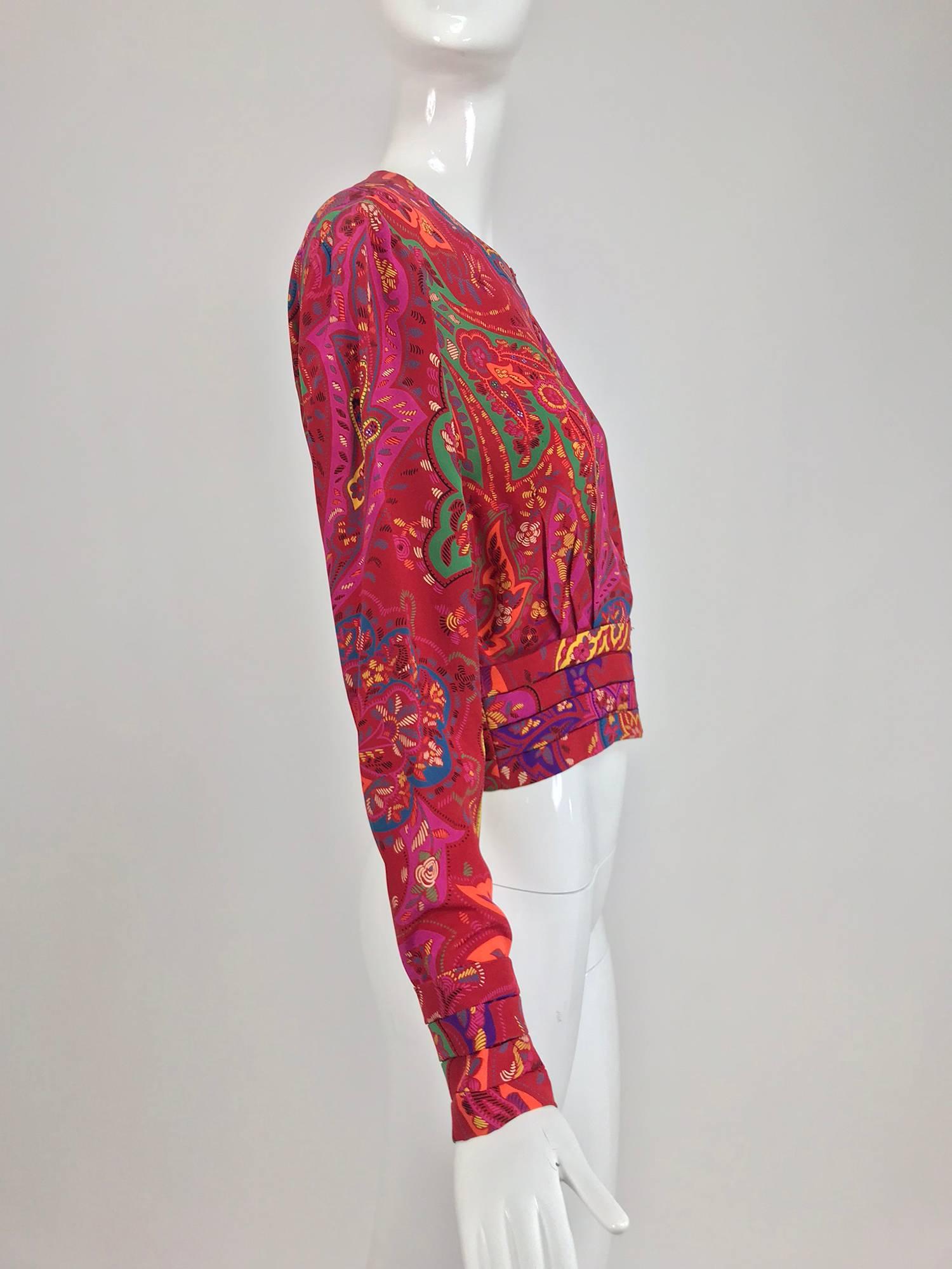 Lanvin silk paisley print top 1980s In Excellent Condition In West Palm Beach, FL