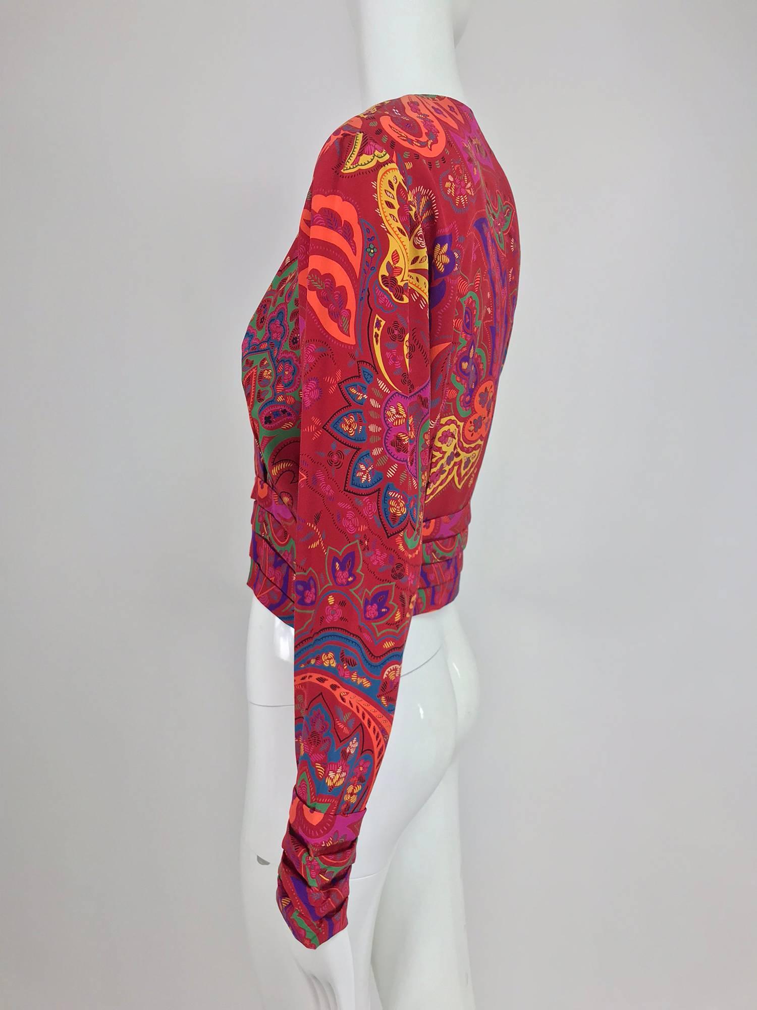 Lanvin silk paisley print top 1980s 1