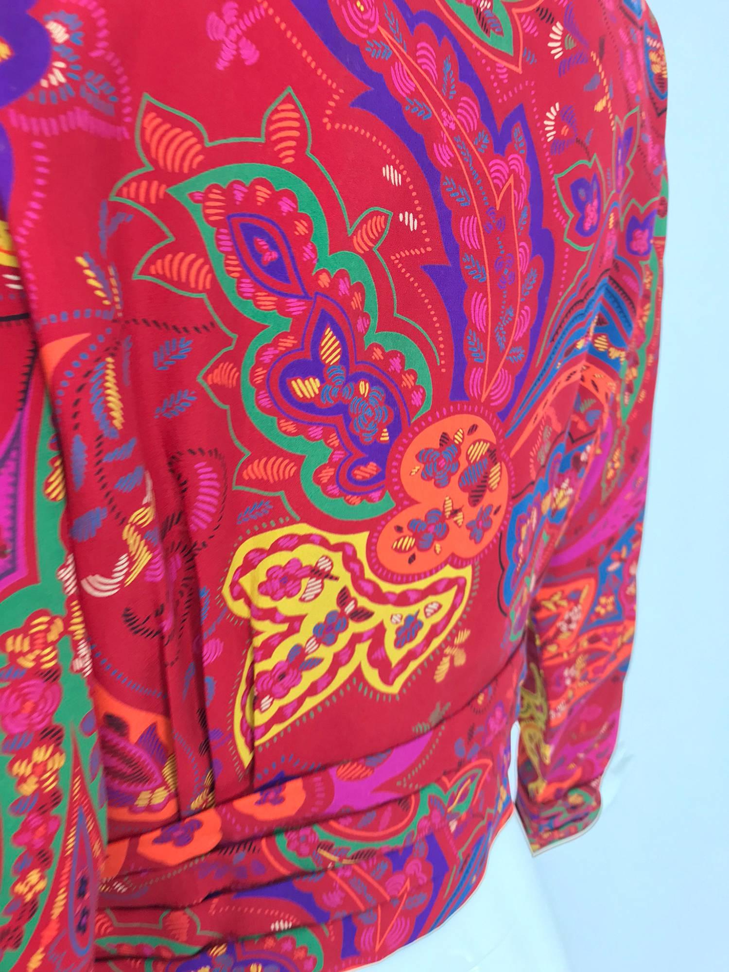 Lanvin silk paisley print top 1980s 3