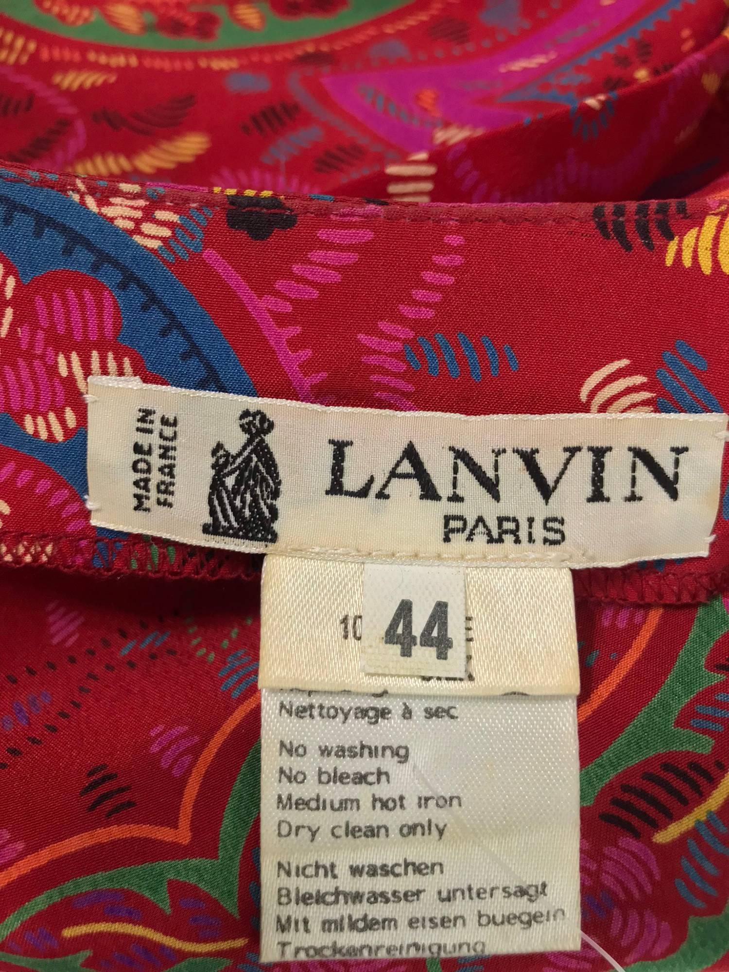 Lanvin silk paisley print top 1980s 4