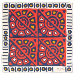 Lanvin Silk Printed Scarf, 1970s