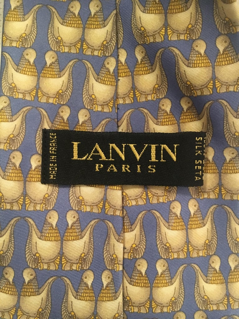 Gray Lanvin Silk Tie For Sale