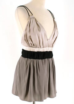 Lanvin Silk V-Neck Pleated Strappy Top - Size US6