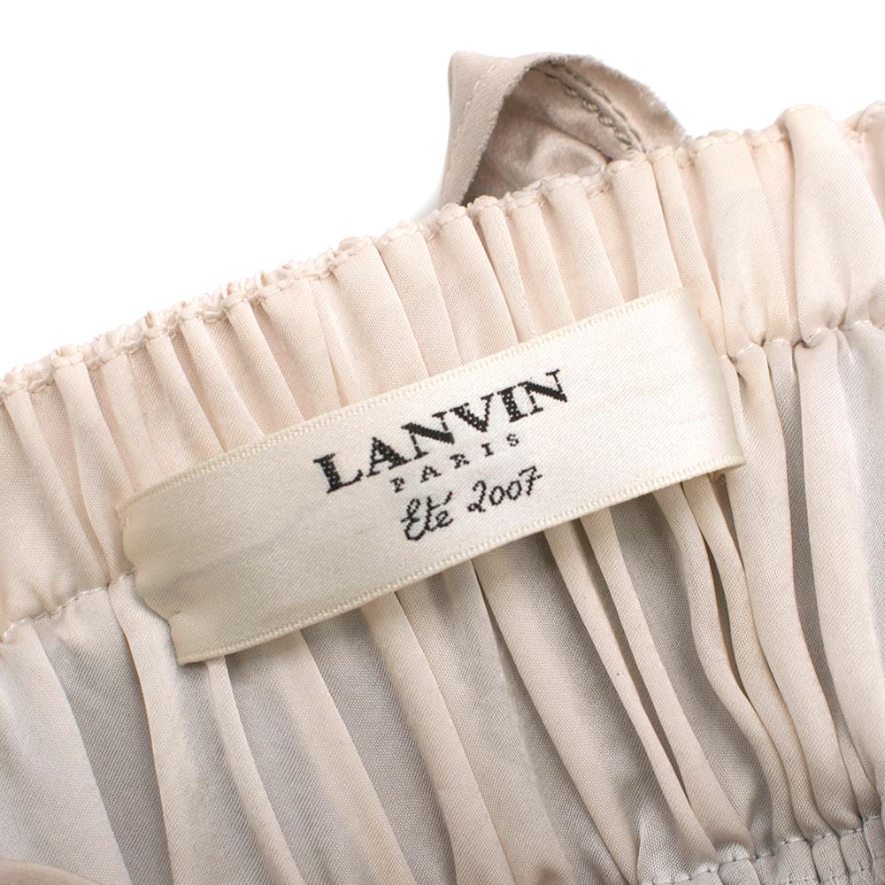 Brown Lanvin Silk V-Neck Pleated Strappy Top - Size US6