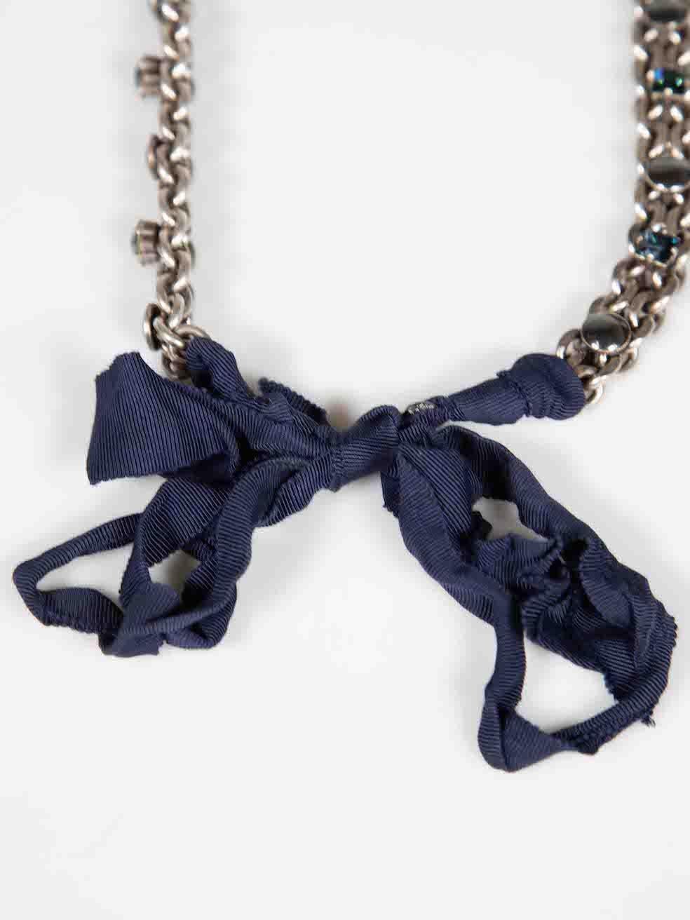 Women's Lanvin Silver Chain Crystal Tie Belt For Sale