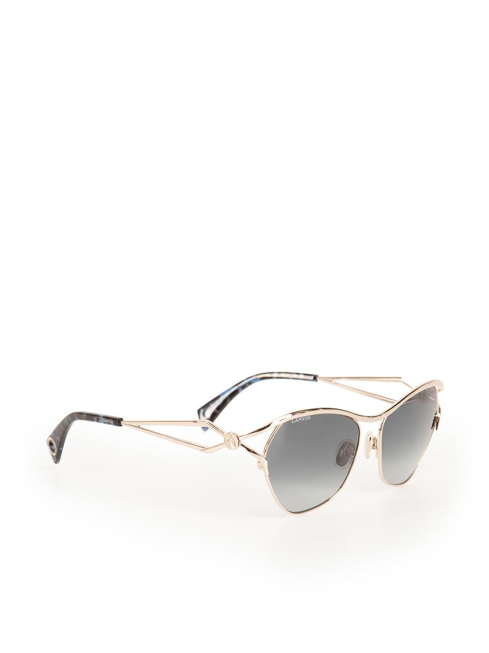 Argent Lunettes de soleil géométriques Lanvin Silver Metal