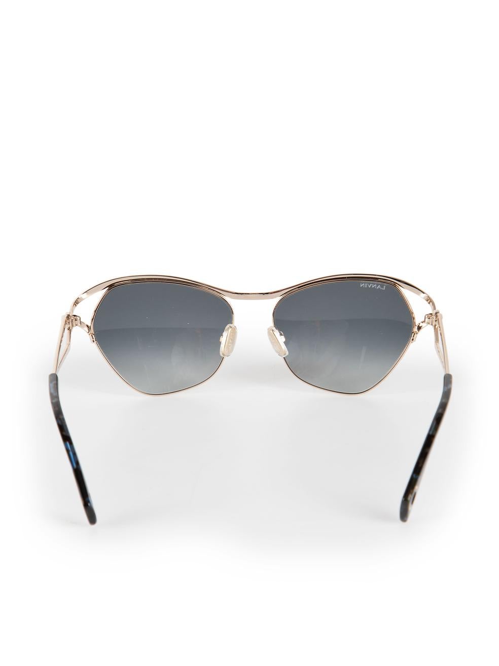 Lunettes de soleil géométriques Lanvin Silver Metal Neuf à London, GB