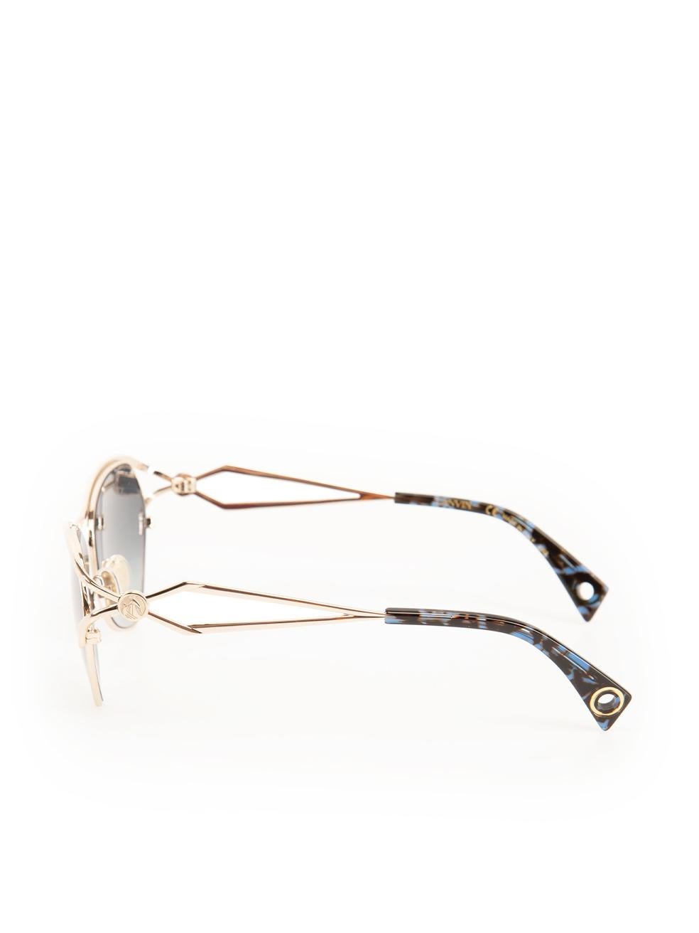  Lunettes de soleil géométriques Lanvin Silver Metal Pour femmes 