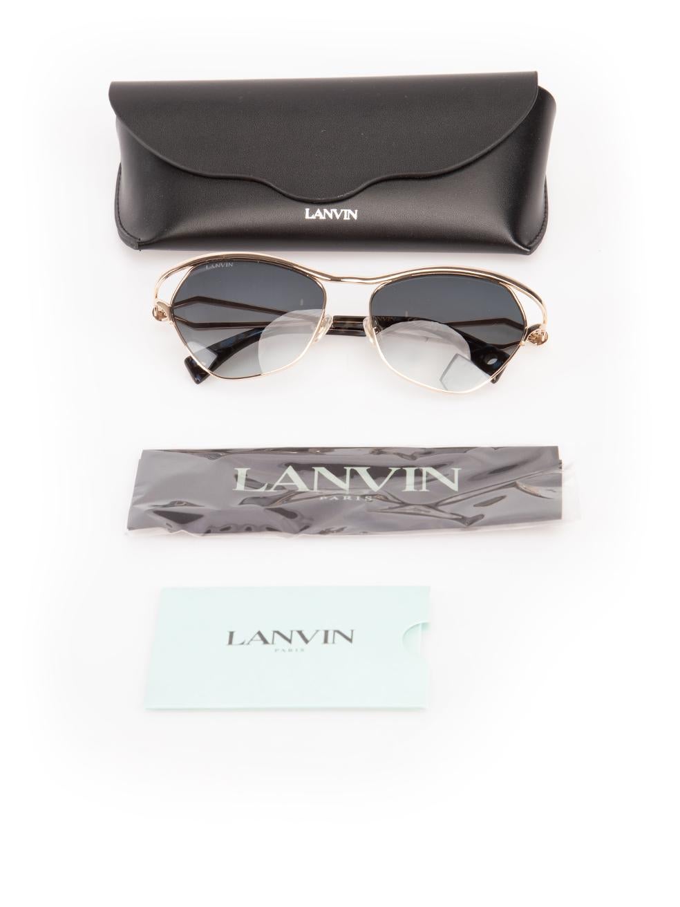 Lunettes de soleil géométriques Lanvin Silver Metal 3