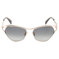 Lanvin Silver Metal Geometric Sunglasses