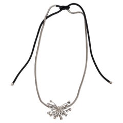 LANVIN silver-tone brass & glass TRAVIATA FLORAL Necklace