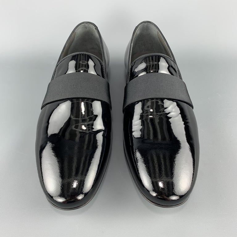 LANVIN Size 10 Black Patent Leather Tuxedo Slipper Loafers at 1stDibs | tuxedo loafers, tuxedo