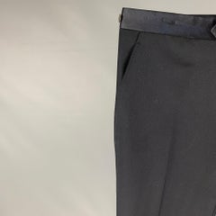 LANVIN Size 30 Black Wool Tuxedo Dress Pants