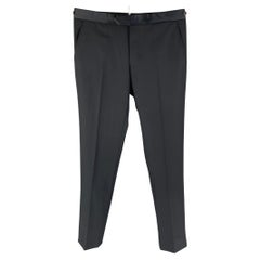 LANVIN - Pantalon de smoking en laine noir, taille 30