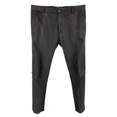 Pantaloni casual LANVIN taglia 32 in misto cotone nero Raw Edges
