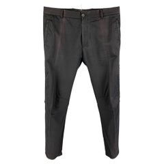 LANVIN Größe 32 Schwarze Hose aus Baumwollmischung mit Rohkante