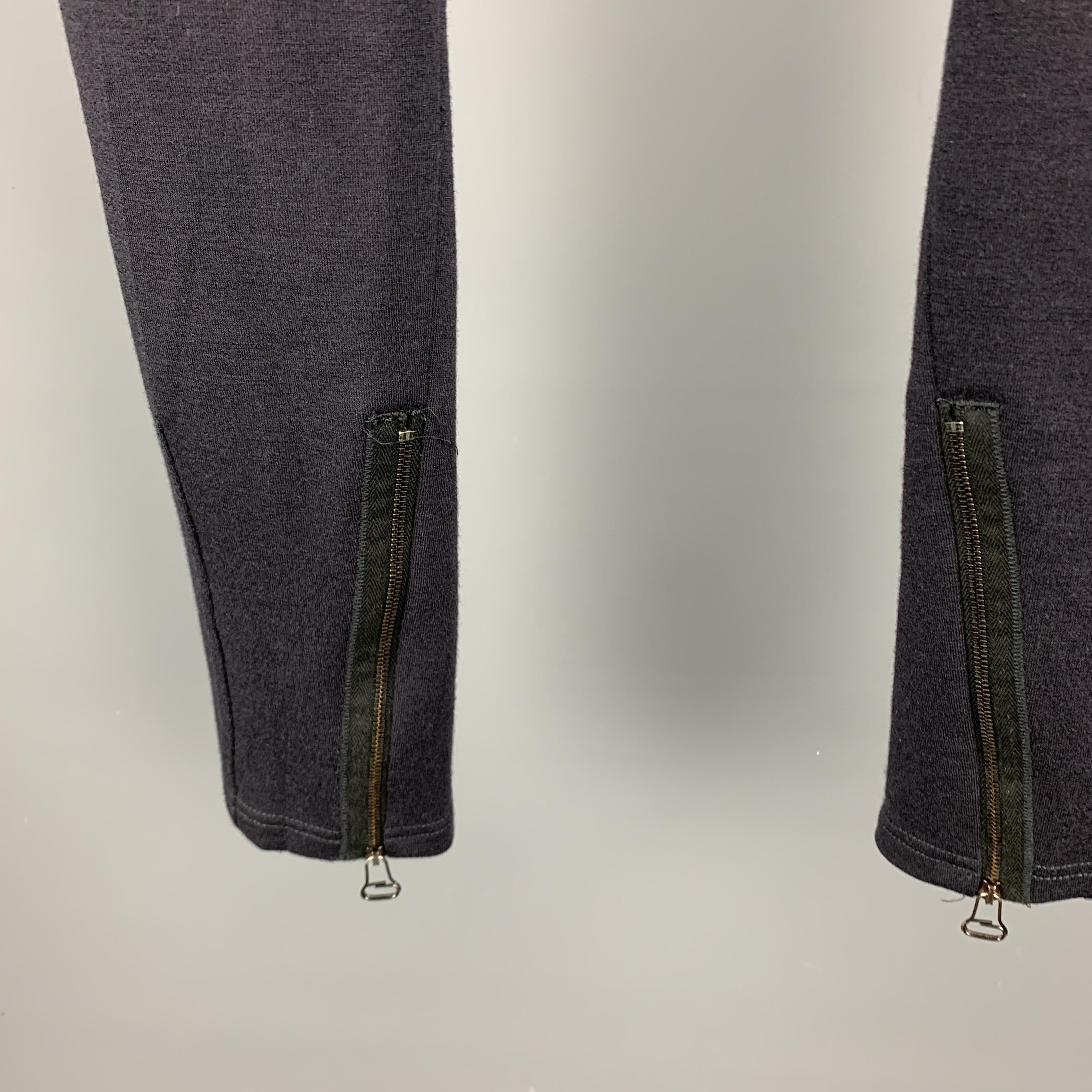 Men's LANVIN Size 32 Navy Solid Wool Blend Casual Pants