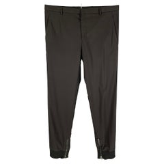LANVIN Size 34 Black Viscose Zip Cuffs Dress Pants