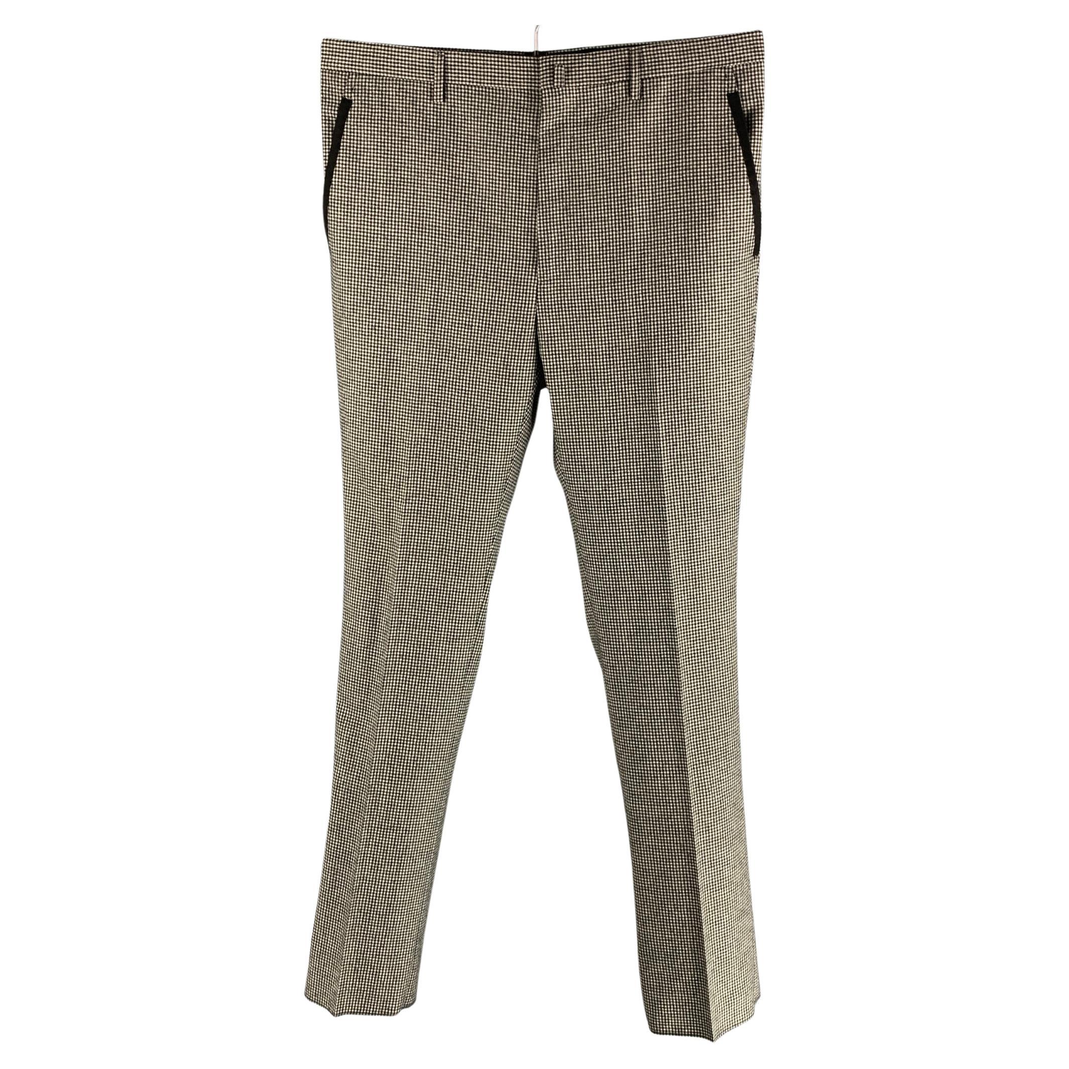 LANVIN Black Wool Tab Waistband Satin Stripe Tuxedo Pants at 1stDibs tuxedo pants satin stripe