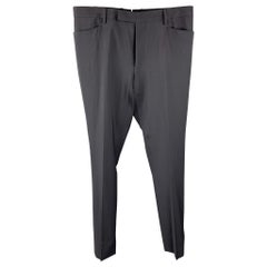 LANVIN Size 34 Black Wool Zip Fly Dress Pants