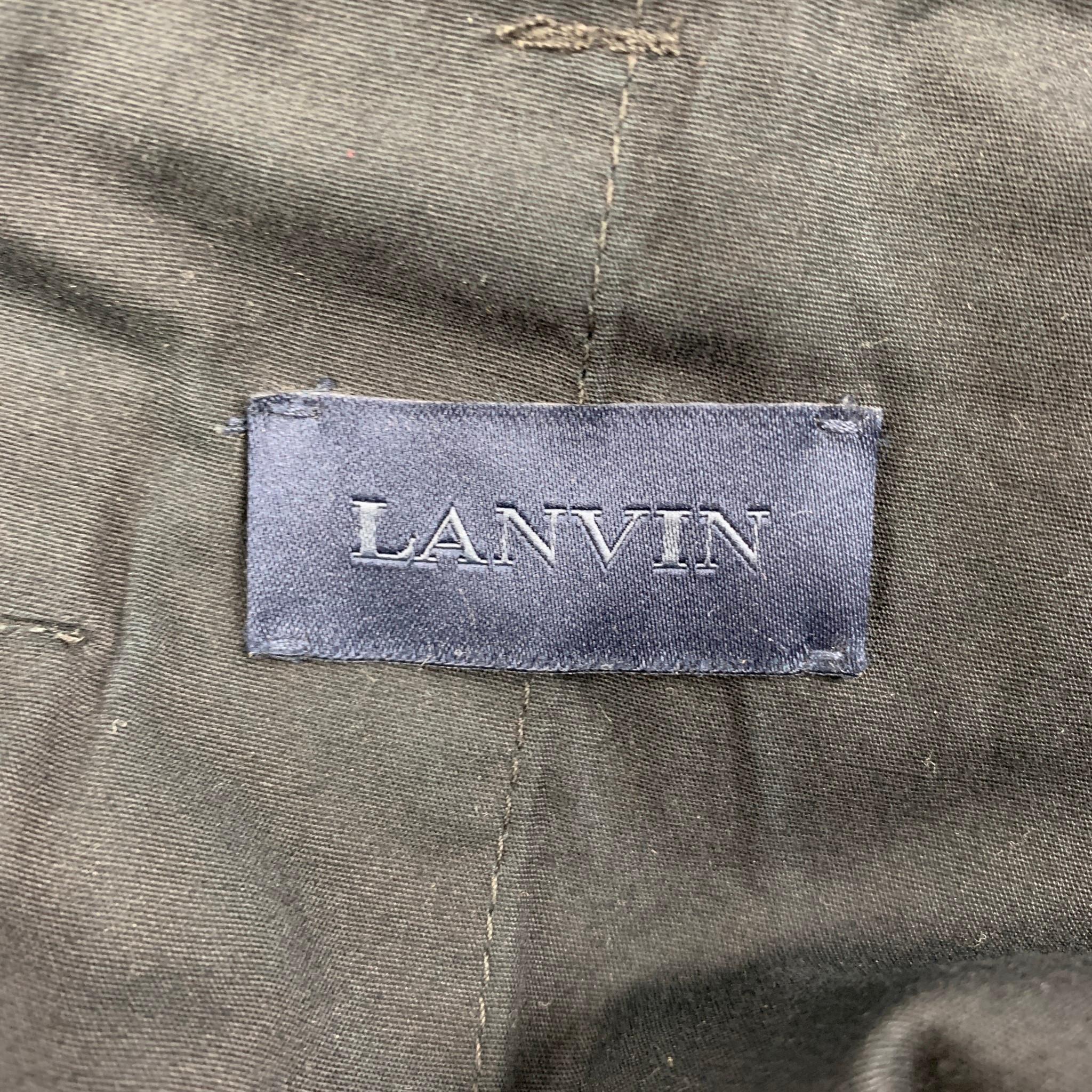 LANVIN Size 34 Navy Cotton Slim Fit Casual Pants 2