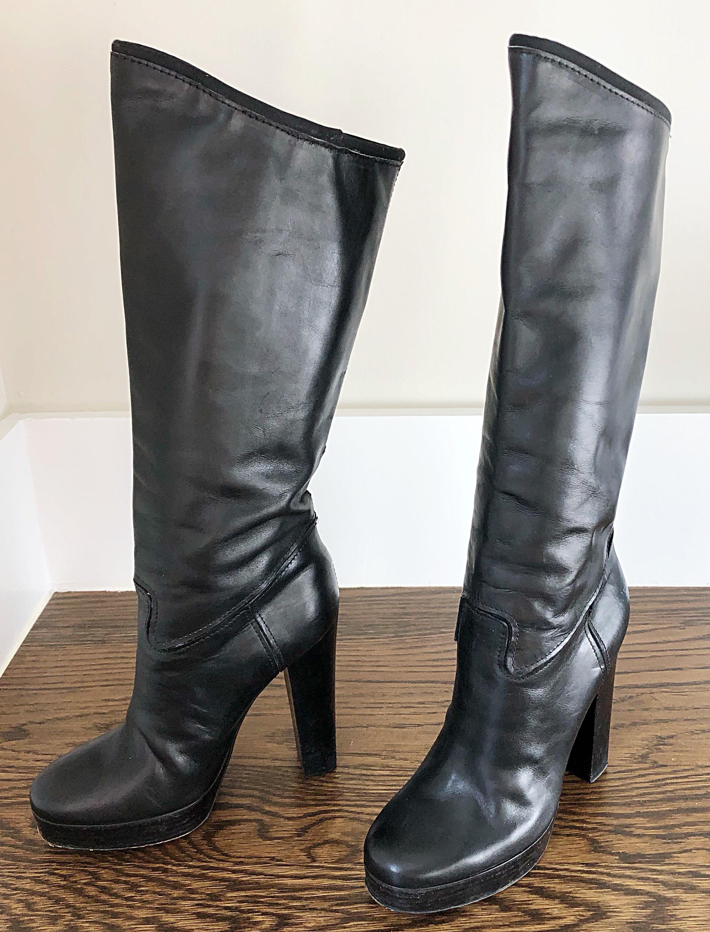 lanvin knee high boots