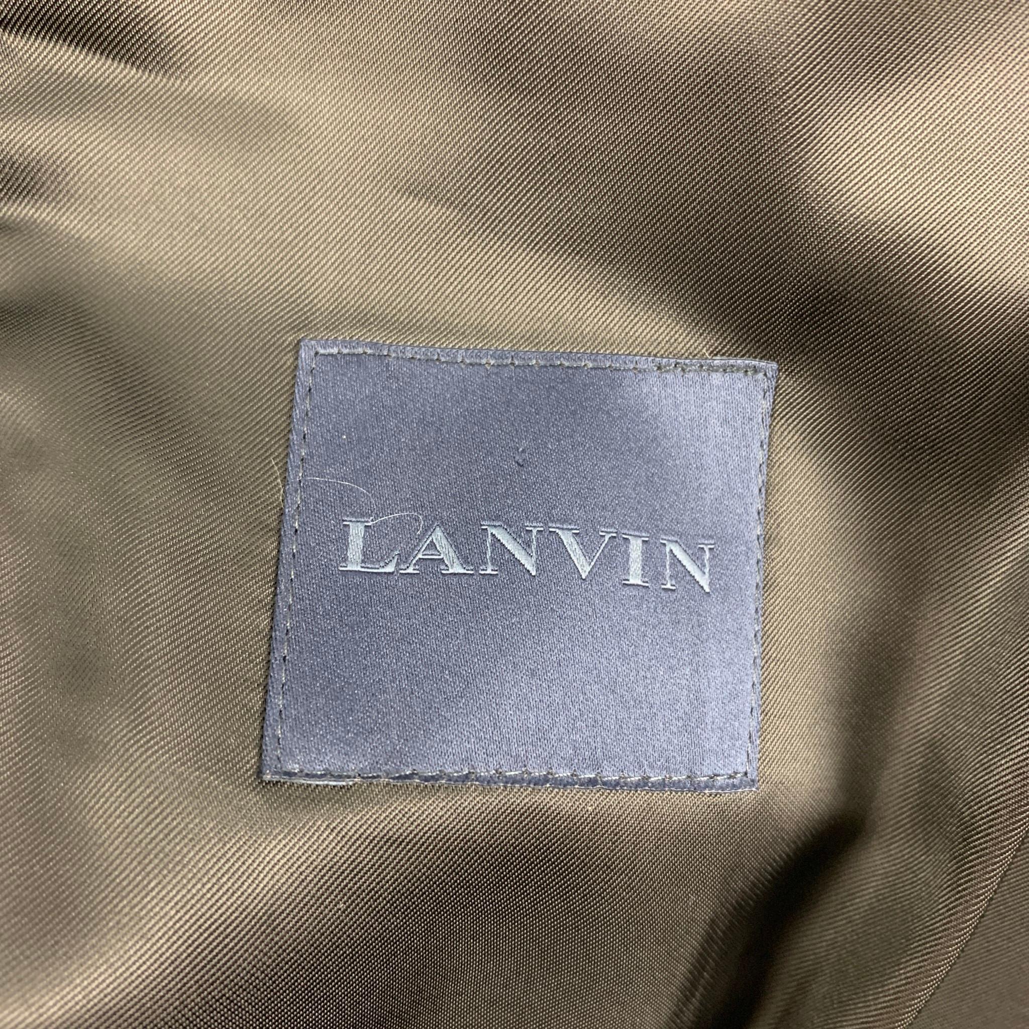 LANVIN Size 38 Black Wool Lycra Tuxedo Sport Coat 2