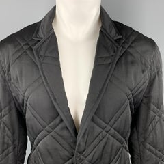 LANVIN Größe 40 Schwarzer gesteppter Neckholder-Sportmantel mit Schnappverschluss