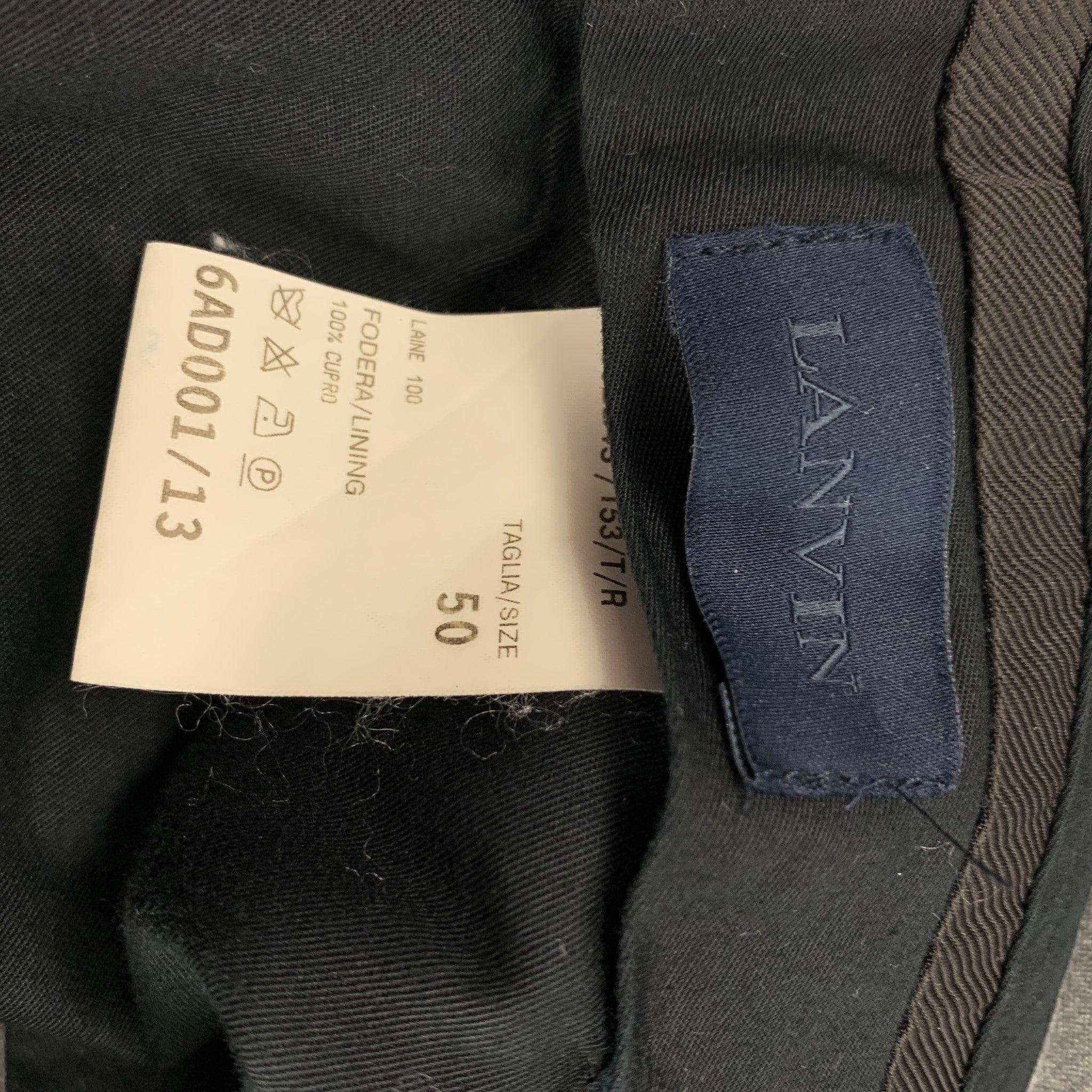 LANVIN Size 40 Gray Wool Notch Lapel Suit 6