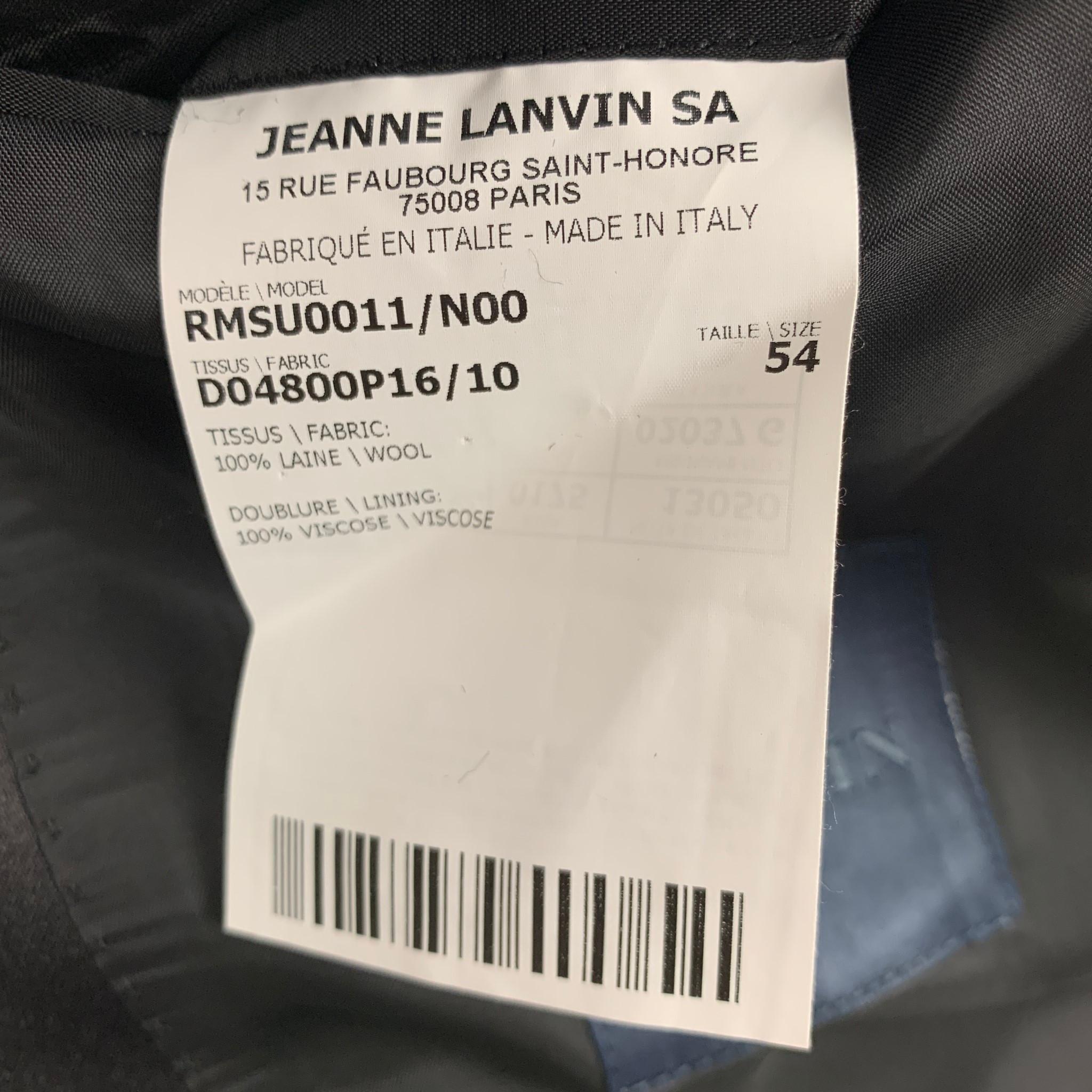 LANVIN Size 44 Black Wool Peak Lapel Sport Coat 4