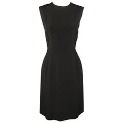 LANVIN Size 6 Black Wool Blend SLeeveless Shift Dress