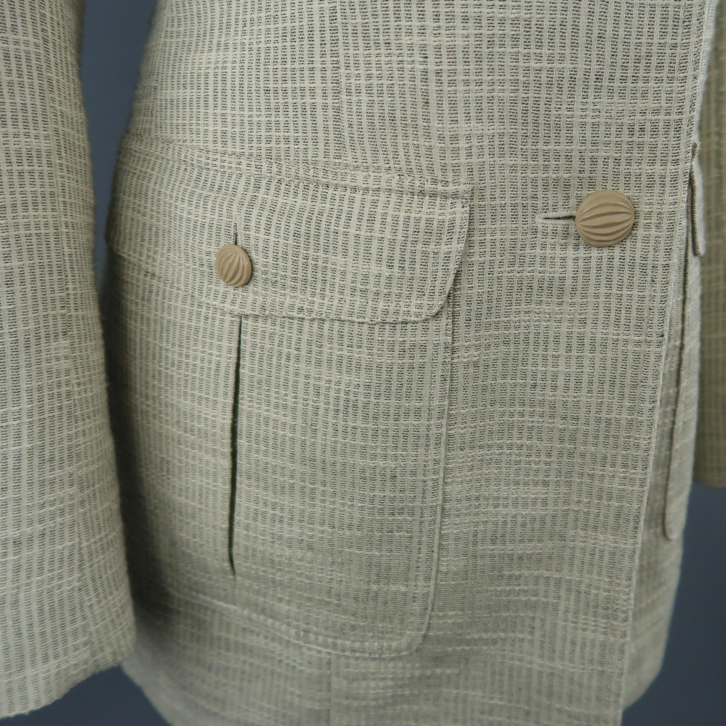 LANVIN Größe 8 Beige Texturierte Militär-Taschenjacke mit Tasche in Beige Damen