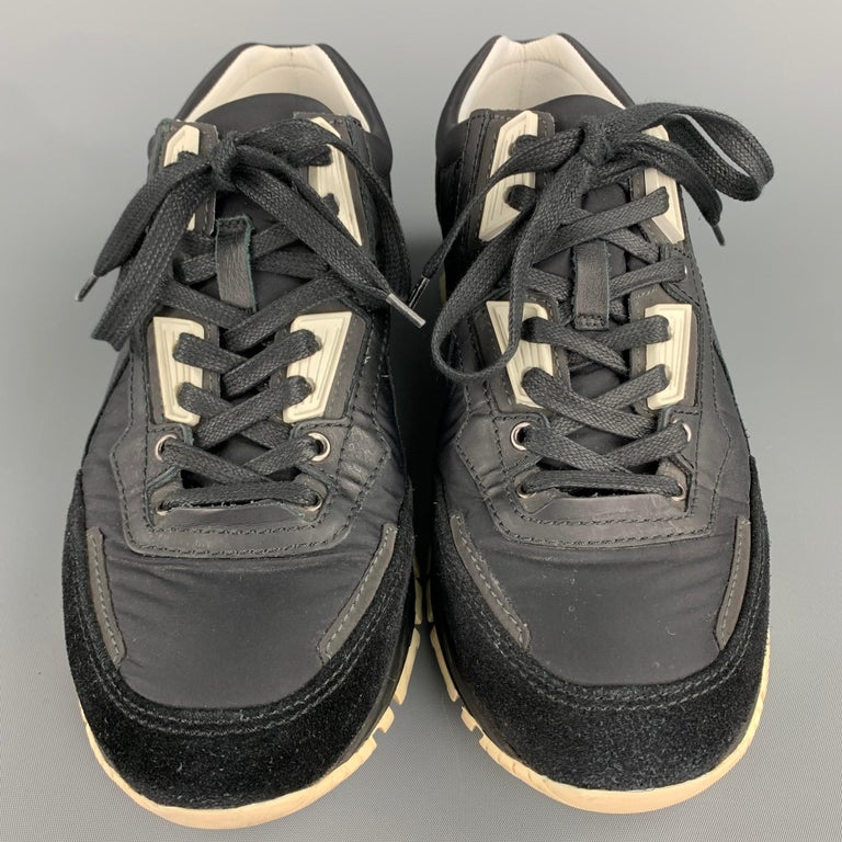 LANVIN Size 8 Black Nylon Lace Up Sneakers For Sale at 1stDibs