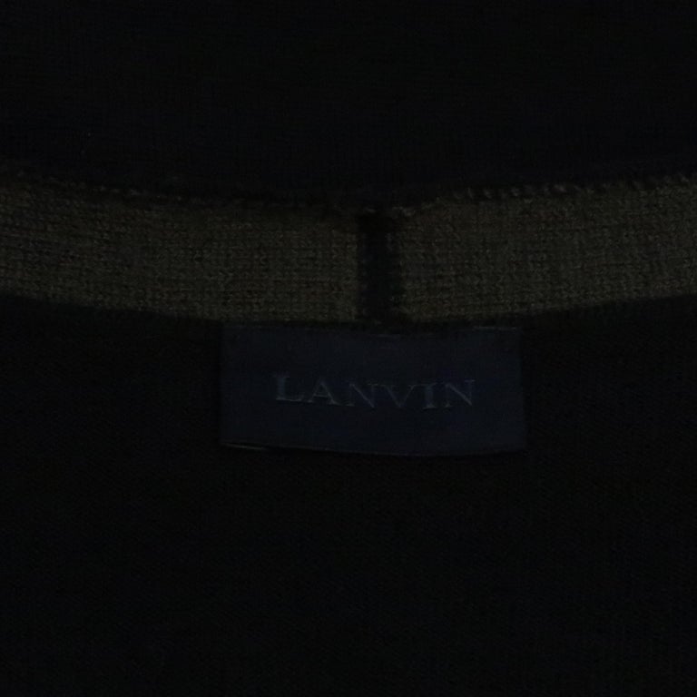 LANVIN Size L Black Wool Cardigan Sweater at 1stDibs