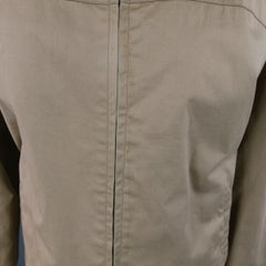 LANVIN Size L Stiff Khaki Paper Collared Work Jacket