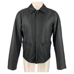 LANVIN Size M Black Cotton Zip Up Jacket