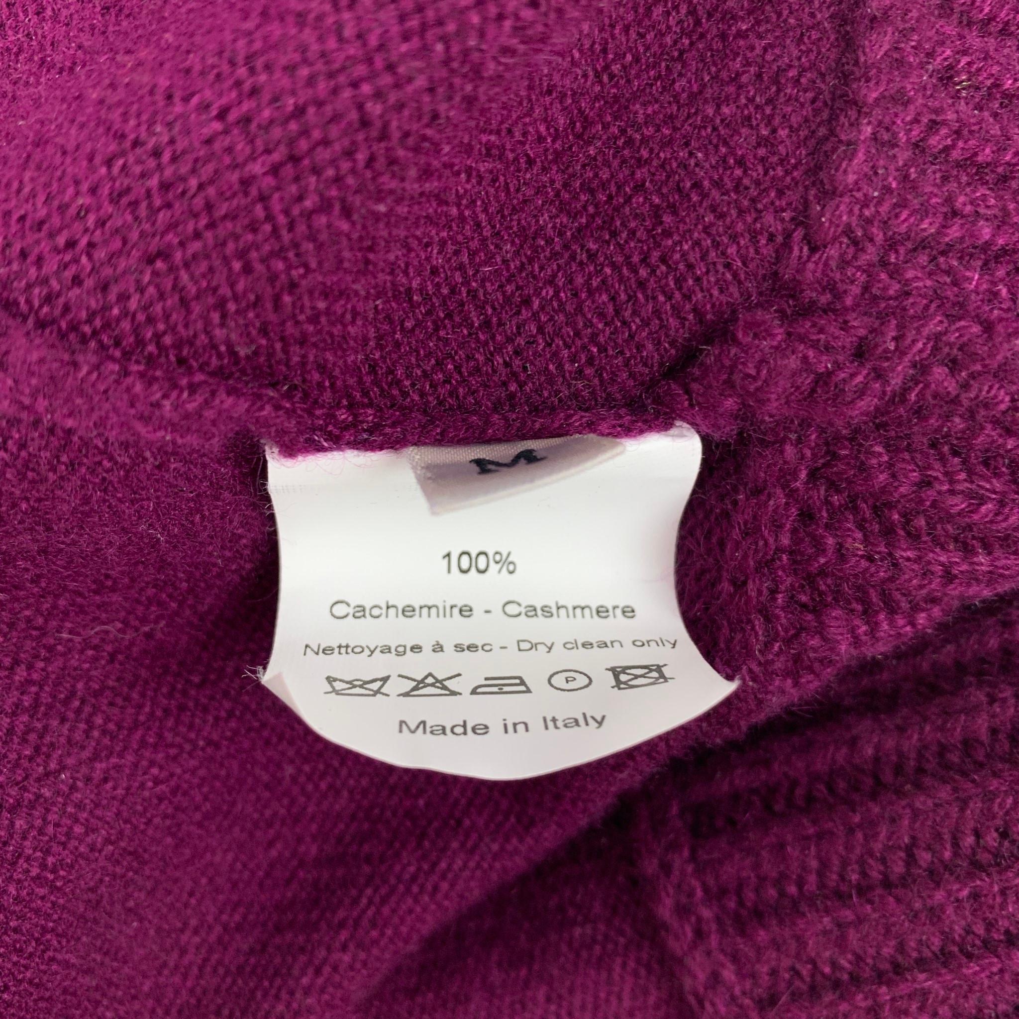 LANVIN Size M Purple Cashmere 3/4 Sleeves Cardigan Set 2